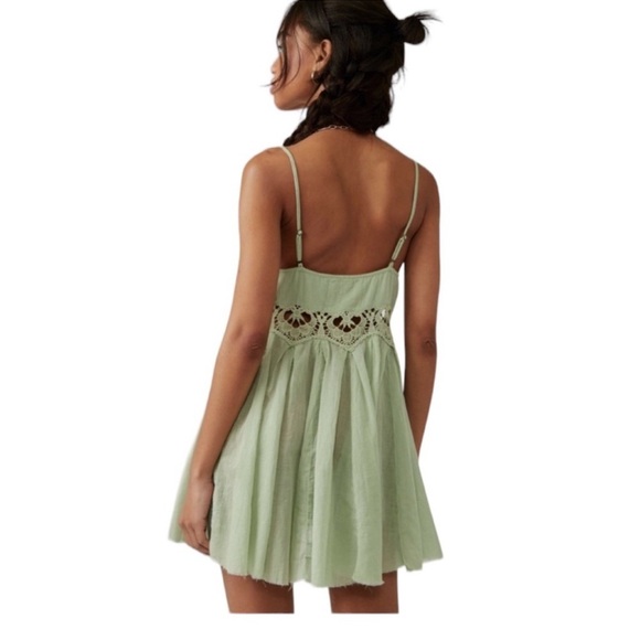 Free People Scales Green Ilektra Slip Mini Dress - Picture 3 of 14